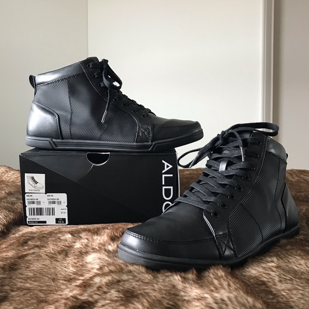EUC Aldo Black High Top Sneaker (Worn Twice)